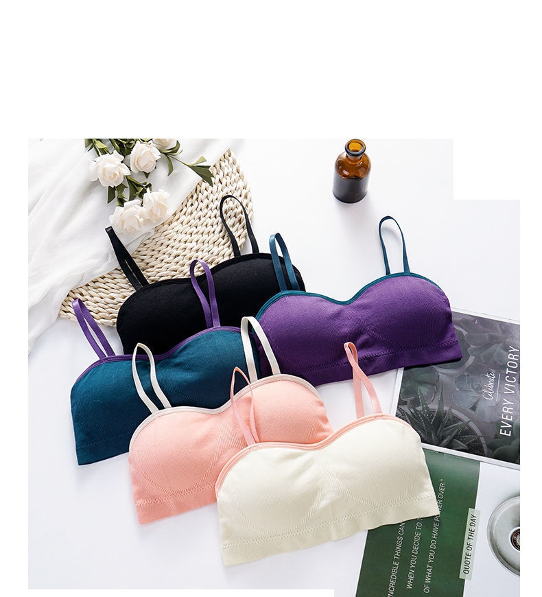 New beauty underwear high-school girl back together small breasts prevent sagging or lend students wrapped chest strapless bra bra with 10