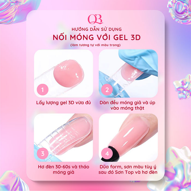 Gel vẽ móng 3D đa năng (gel khô vẽ nổi tráng gương, gel tạo hình 3D) màu trong Huaxi