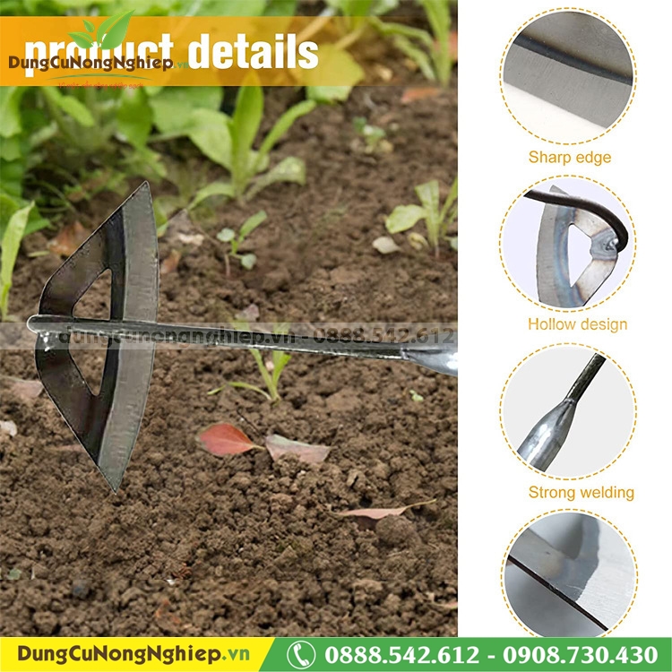 Cuốc cầm tay lưỡi rỗng làm đất 30cm