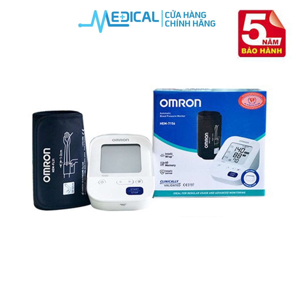 ✟✻⊙ Máy đo huyết áp bắp tay tự động OMRON HEM-7156 vòng bít xoay 360
