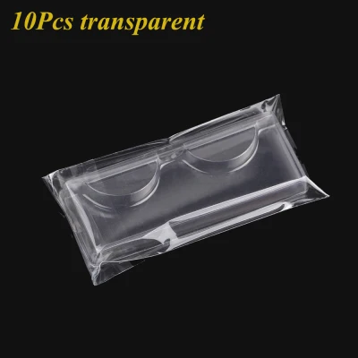 CRV0535 Pink Beige for Fake Lashes Plastic Protable Transparent Eyelashes Tray Container Packing Box Eyelashes Storage Case (3)