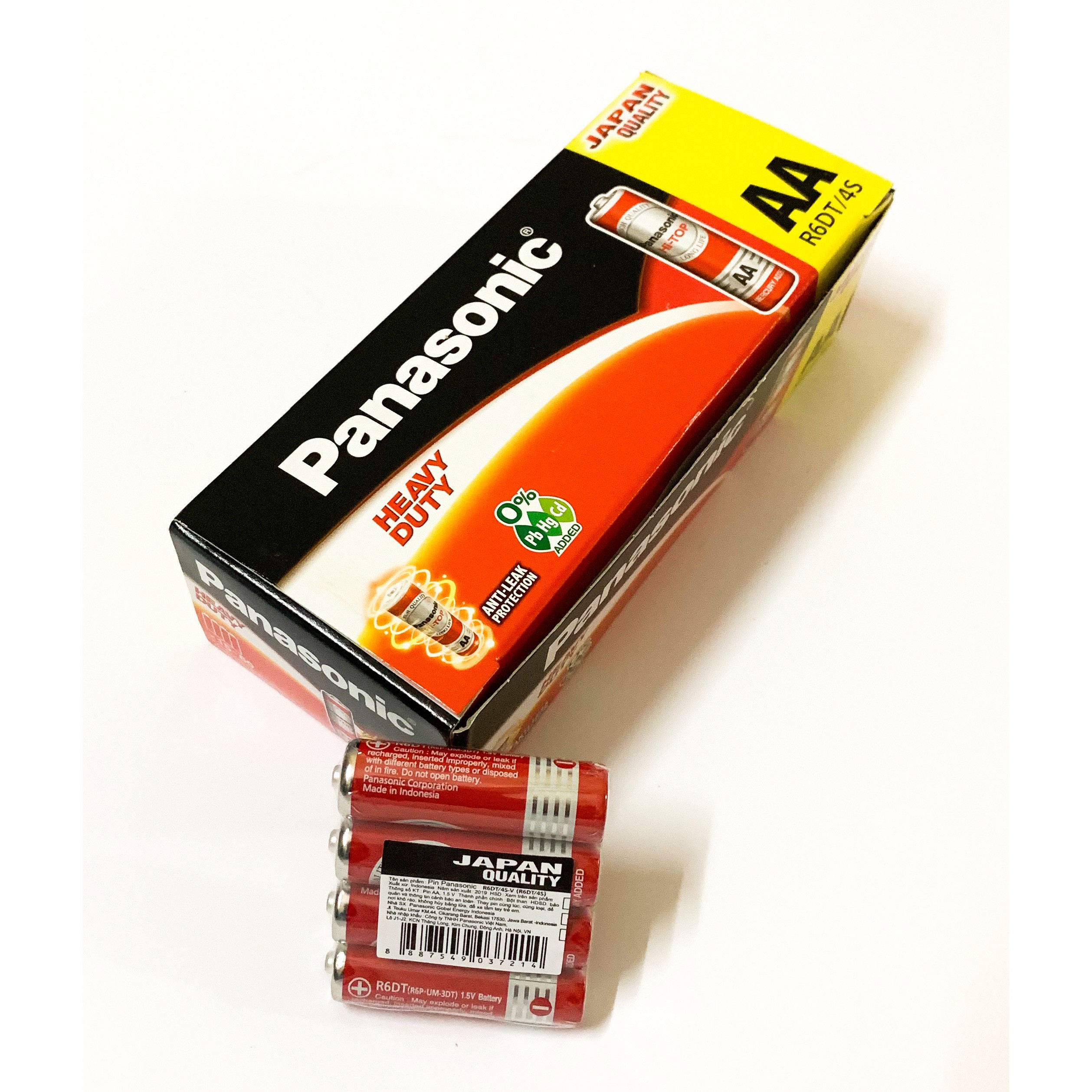 Hộp 60 viên Pin AA Panasonic Hi-Top Carbon R6DT/4S 1.5V - Hàng chính hãng
