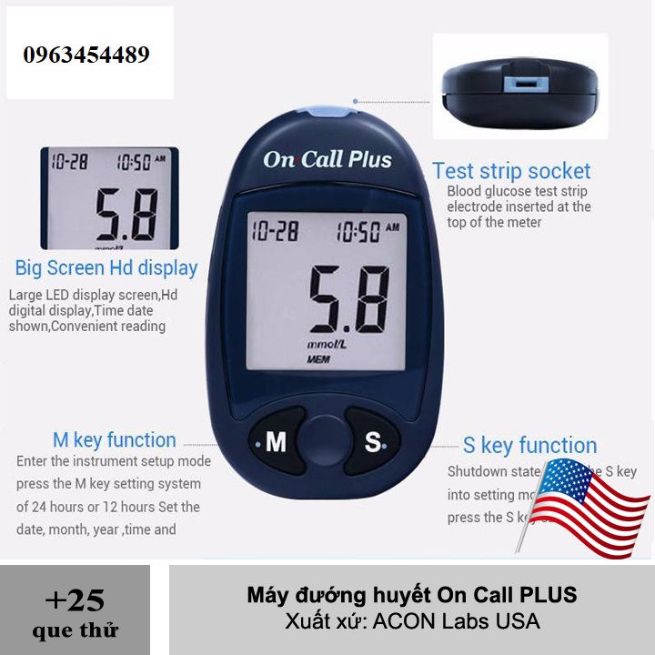 Máy đo đường huyết Acon On-Call Plus