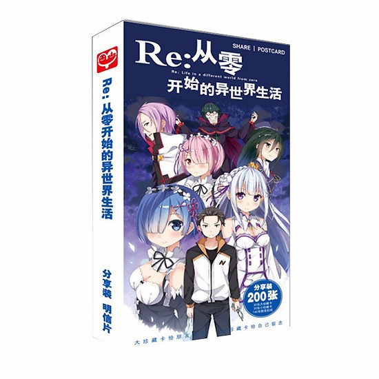 Postcard Re:Zero − Bắt đầu lại ở thế giới khác hộp ảnh bộ ảnh có ảnh dán + lomo + postcard bưu thiếp-Hộp ảnh, postcard hay bưu thiếp chứa tận 30 tấm ảnh bên trong.Một mặt là các nhân vật trong anime đượ in hình màu đa sắc, mặt còn lại để viết lời ghi chú, lời chúc hay nhắn gửi bạn bè người thân.-Chất liệu postcard làm từ bìa giấy chất có độ cứng. Kích thước 9x14cm.-Màu sắc trên sản phẩm tươi tắn mới mẻ-Một hộp postcard chứa thường 30 tấm bưu thiếp 8x9 cm và 30 tấm mini lomo card 6x9cm.Mini lomo card đính kèm với postcard và được phân tách bởi viền liền, cả hai đều được in màu hình giống nhau.Ngoài ra trong hộp còn có 120 miếng dán sticker. (Hoặc số lượng sticker ảnh dán có thể nhiều hơn tùy theo đợt sản xuất) 