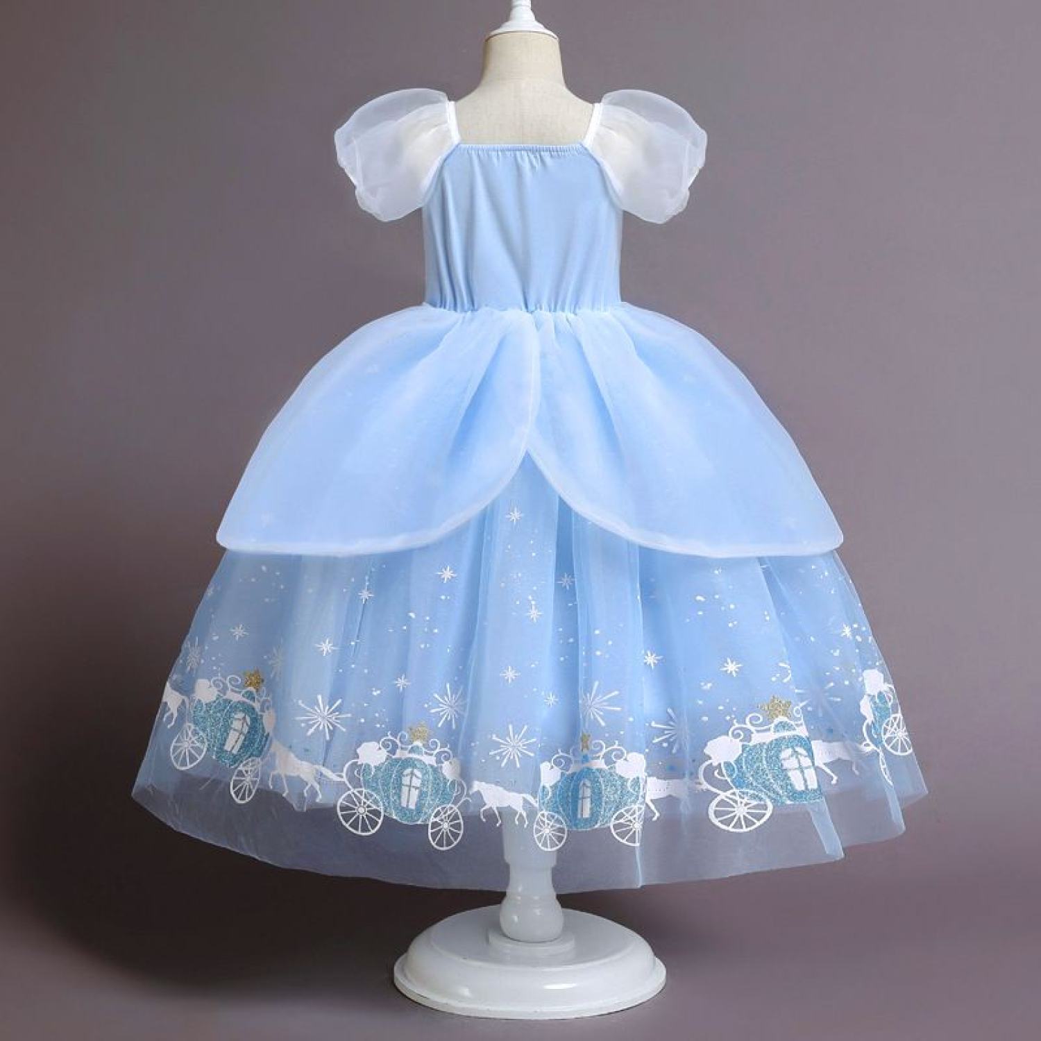 Có sẵn Váy công chúa lọ lem bé gái mùa hè tay ngắn lưới màu xanh dương  phối Váy đầm công chúa  Lazadavn