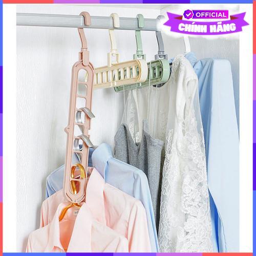 Combo 3 Móc Quần Áo Modosa 9 Lỗ Bằng Nhựa Có Thể Xoay 360 Độ Đa Chức Năng Tiện Lợi - Màu Giao Ngẫu Nhiên - Hàng Chính Hãng