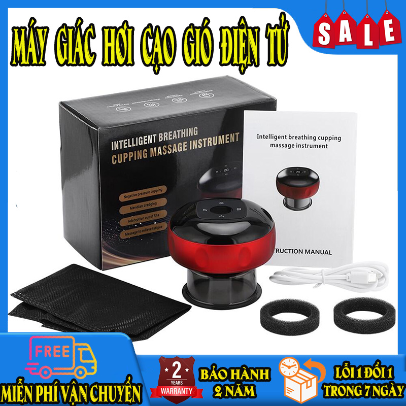 Máy giác hơi - Máy cạo gió giác hơi - Máy giác hơi thông minh không dây - 12 chế độ áp suất âm giúp lưu thông khí huyết và tuần hoàn máu.
