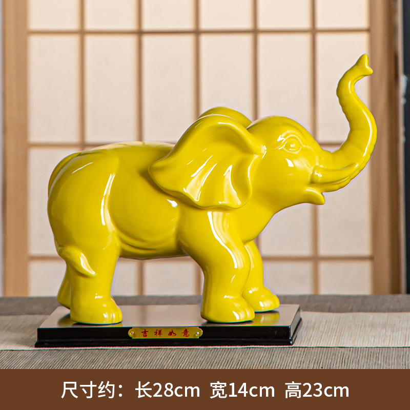 Đức Hóa gốm sứ voi trang trí một đôi chiêu tài tượng trấn phòng khách văn phòng trang trí thủ công mỹ nghệ tặng quà Tượng Đạo giáo Phật giáo