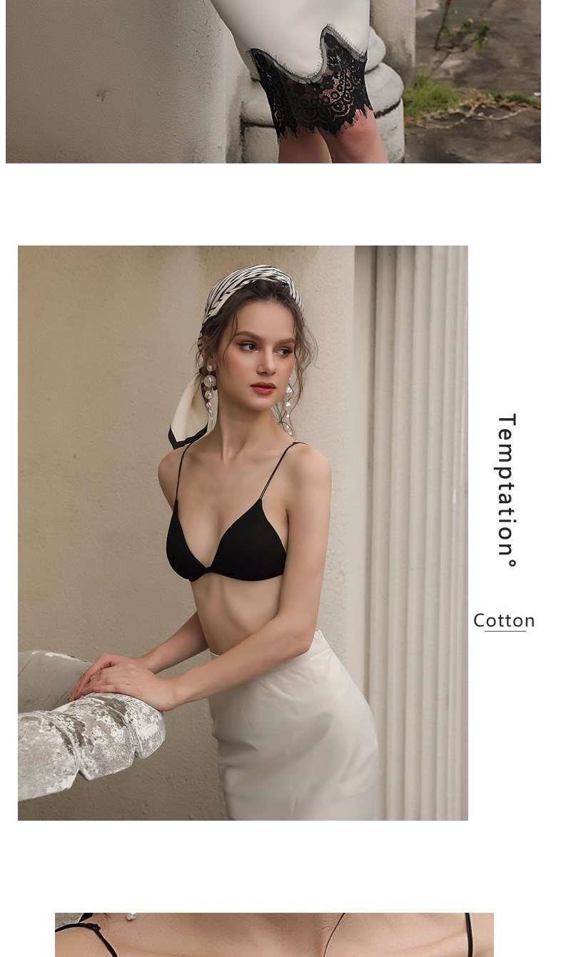 Summer underwear female paragraph thin spaghetti straps beauty back before the triangle cup without rims bra backless flat chest strap bra 15