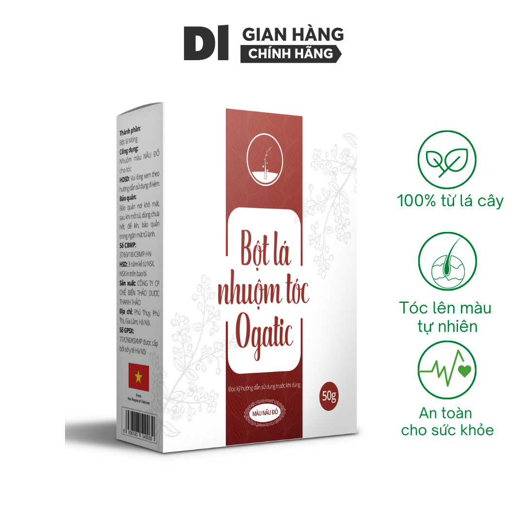 BỘT LÁ NHUỘM TÓC PHỦ BẠC Thuốc nhuộm tóc OGATIC