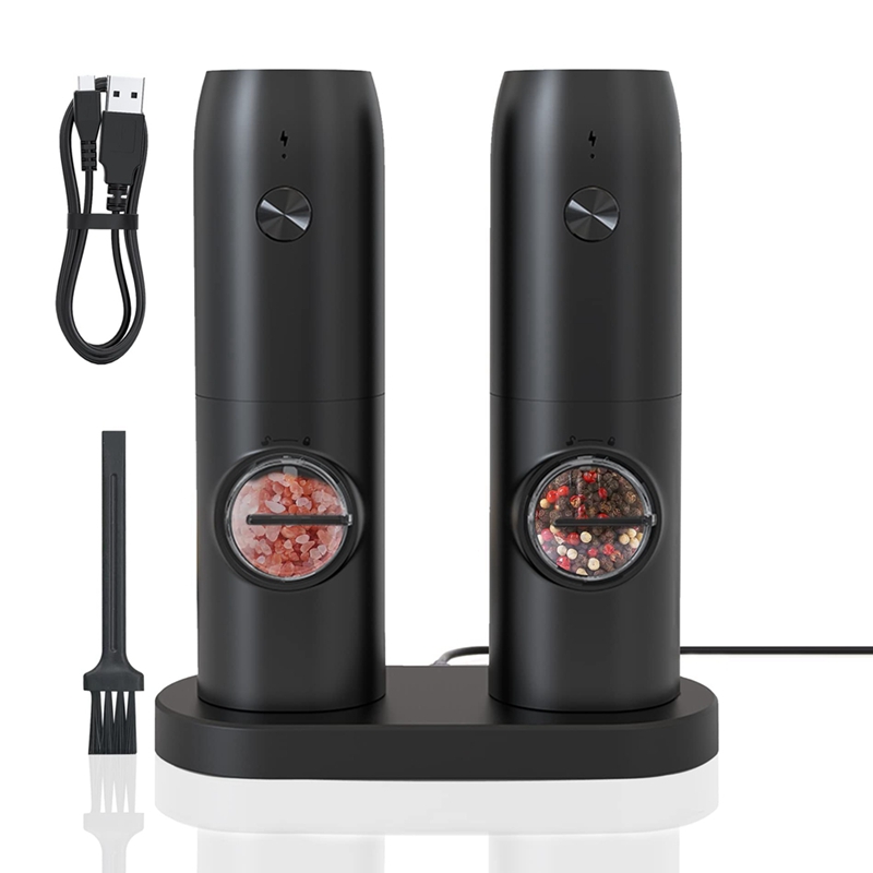 1pc, Electric Pepper And Salt Grinder, Salt And Pepper Mill, Battery  Powered Pepper Mill With 5 Level Adjustable Coarseness, LED Light, One  Handed Ope