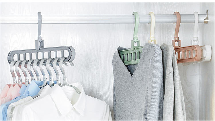 Combo 3 Móc Quần Áo Modosa 9 Lỗ Bằng Nhựa Có Thể Xoay 360 Độ Đa Chức Năng Tiện Lợi - Màu Giao Ngẫu Nhiên - Hàng Chính Hãng