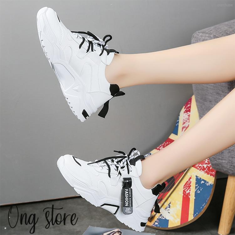 Giày học sinh nữ Hàn Quốc siêu đẹp , Giày thể thao nữ đế cao màu trắng 5 cm