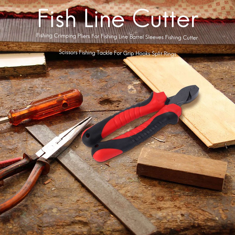 Fishing Crimping Pliers For Fishing Line Barrel Sleeves Fishing Cutter  Scissors Fishing Tackle For Grip Hooks Split Rings