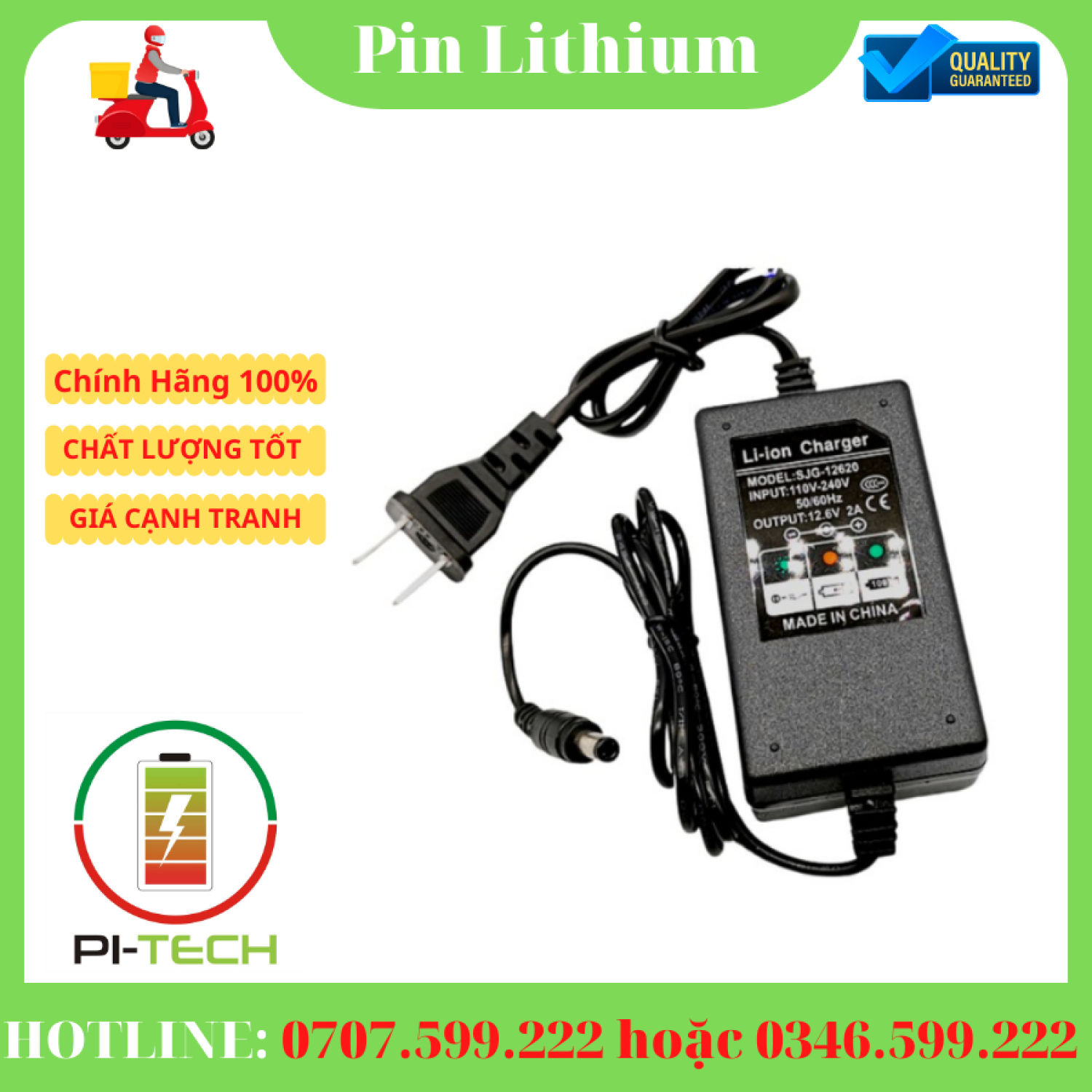 Sạc 3s 12.6v 2a giắc 2.5 Có đèn báo đầy, chuyên sạc pin Li-ion 10.8V - 12V. 8