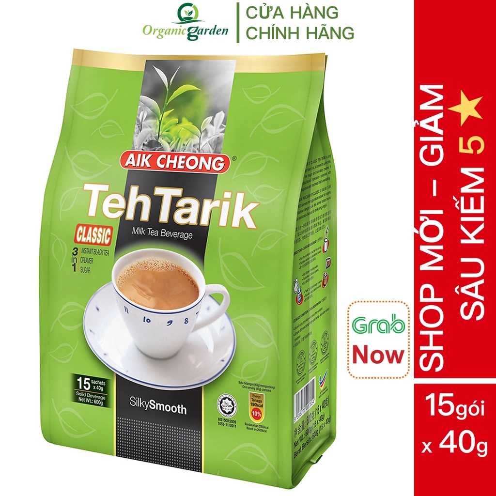 trà sữa teh tarik vị cổ điển aik cheong malaysia - teh tarik classic 3 in 1 - 600g (15 gói x 40g) 1