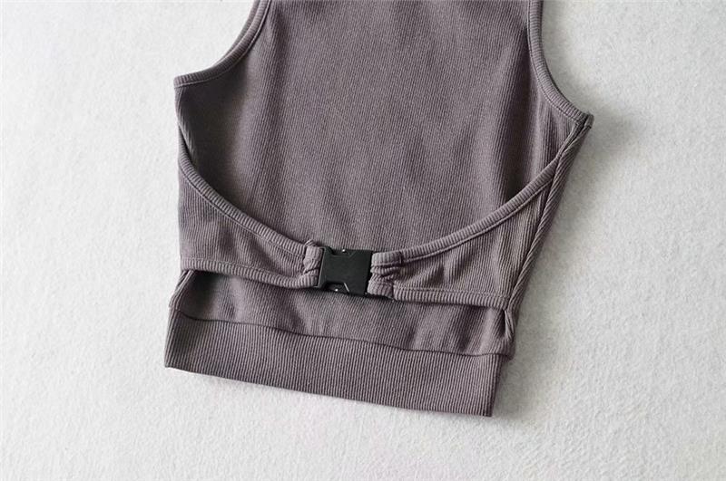 Bag buckles design feeling small sexy brief paragraph coat streets of Europe and the United States ins show thin summer wind tight sleeveless vest 22
